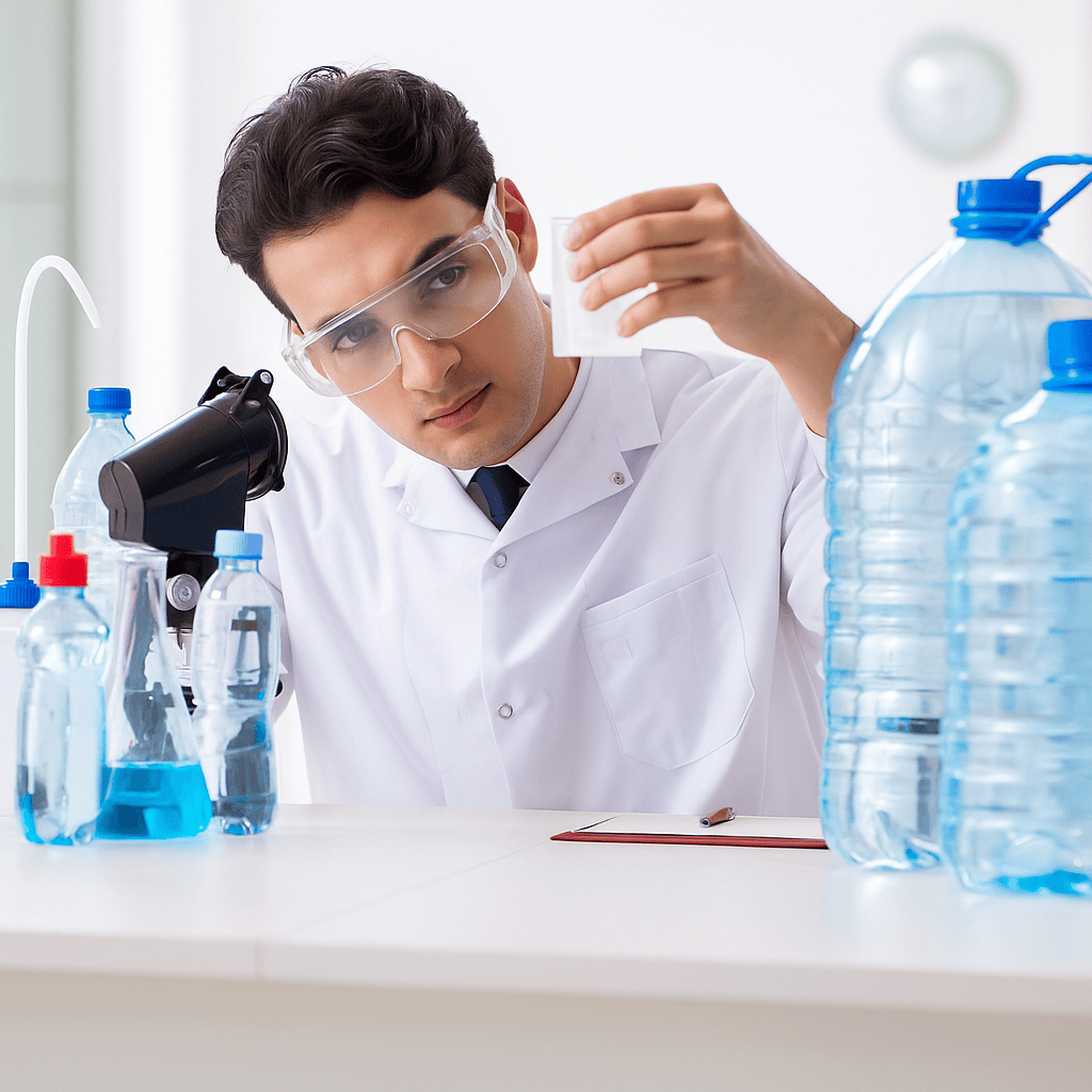 Water quality testing by professional technician